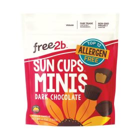 Free 2 B Sun Cups - Mini - Dark Chocolate - Case Of 6 - 4.2 Oz