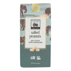 Endangered Species Chocolate Bar - Salted Peanuts And Dark Chocolate - Case Of 12 - 3 Oz.