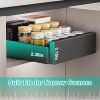 Pull Out Cabinet Organizer Carbon Steel Slide Out Drawer Storage Smooth Quiet Slide Rails for Kitchen Bathroom Living Room Black 11.81x16.92x2.75inch