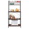 5-Tier Kitchen Bakers Rack with 10 S-Shaped Hooks, Industrial Microwave Oven Stand