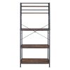 5-Tier Kitchen Bakers Rack with 10 S-Shaped Hooks, Industrial Microwave Oven Stand