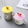 1pc Silicone Cup Lid; Leak-proof And Dust-proof Ceramic Tea Cup Lid; Sealed Bowl Lid; Multi-purpose Sealed Fresh-keeping Cover