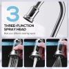 Kitchen Faucet- 3 Modes Pull Down Sprayer Kitchen Sink Faucet; Brushed Nickel Kitchen Faucet Single Handle; 1or3 Holes with Deck Plate; 100% Lead-Free