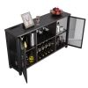 VEVOR 47 Inch Industrial Bar Cabinet, Wine Table for Liquor & Glasses, Sideboard Buffet Cabinet with Wine Rack