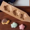 Wooden Moon Cake Mold DIY Rice Cake Baking Mold Children Steamed Bread Mold Tortoise Fish Starfish 35g