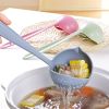 2pcs Long Handle Soup Spoon With Filter Strainer; Multi-Functional 2 In 1 Cooking Colander; Kitchen Tool For Easy Soup Preparation And Straining; Suit