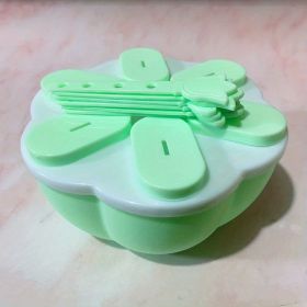 1pc Food Grade Silicone Popsicle Ice Cream Mold Homemade Box Home Ice Cream Stick Ice Tray Grinding Ice Cube Popsicle Mold (Color: Round Green, Items: Popsicle Mold)