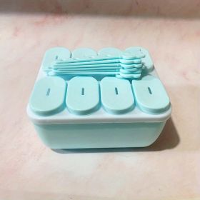 1pc Food Grade Silicone Popsicle Ice Cream Mold Homemade Box Home Ice Cream Stick Ice Tray Grinding Ice Cube Popsicle Mold (Color: Square Blue, Items: Popsicle Mold)