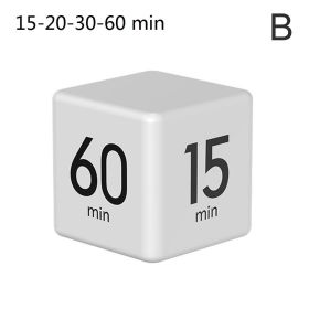 Digital Display Alarm Clock Time Management PP Cube Shape Countdown Homework Study Timer Kitchen Timers for Daily Life (Color: White, Ships From: China)