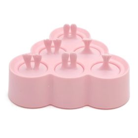 Ice Mold Ice Cube Maker Candy Bar Ice Pop Maker Ice Cream Kitchen Accessories Silicone Molds Popsicle Molds With Lid DIY Mould (Color: Pink)