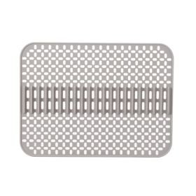 1pc Kitchen Silicone Drain Mat; Kitchen Sink Protection Anti-Scratch Mat; Non-Slip Card Bowl Card Position Mat; 16.93*12.6inch (Quantity: 1pc, Color: Grey)