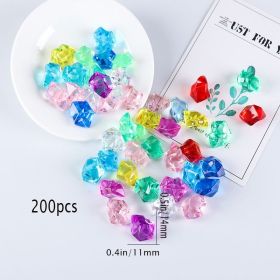 Premium Multicolored Fake Crushed Ice Rocks; Fake Diamonds Plastic Ice Cubes Acrylic Clear Ice Rock Diamond Crystals Fake Ice Cubes Gems For Decoratio (size: 11*14mm(200pcs))