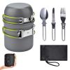 Outdoor Portable Cookware Picnic Tableware Cookware Combination Suitable For 1-2 People With A Set Of Cutlery