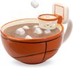 The Mug with a Hoop | Ceramic Coffee & Hot Chocolate Mug;  Cereal;  Soup Bowl | 16OZ Cup | Best Novelty Gift Idea for Coaches;  Dad;  Mom;  Kids;  Bir