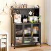 Carbon steel Kitchen Storage Cabinets, Microwave Stand, Bakers Racks for Kitchens with Storage, Microwave cart