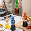 BBQ Tool Oil Bottle With Silicone Brush Oil Spray Baking Barbecue Grill Oil Dispenser Cookware Baking Kitchen Accessories