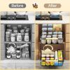 Pull Out Cabinet Organizer, Metal Slide Out Drawers for Cabinets, Sliding Drawers Adhesive Nano Film Roll out Shelf for Kitchen Pantry Bedroom