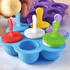 1pc 7 Holes Silicone Popsicle Mold; Ice Pop Molds Maker; Storage Container For Homemade Food; Ice Cream DIY Pop Molds; BPA Free