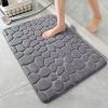 1pc Memory Foam Bath Rug, Cobblestone Embossed Bathroom Mat, Rapid Water Absorbent And Washable Bath Rugs, Non-Slip, Thick