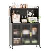 Carbon steel Kitchen Storage Cabinets, Microwave Stand, Bakers Racks for Kitchens with Storage, Microwave cart