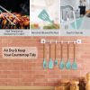 11Pcs Silicone Cooking Utensil Set Heat Resist Wooden Handle Silicone Spatula Turner Ladle Spaghetti Server Tongs