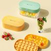 1pc 24 Grids Round Silicone Ice Tray Ice Mold Transparent Ice Cube With Lid Ice Storage Box Ice Tray Tool