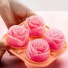 1pc Rose Shaped Ice Cube Tray; Silicone Ice Cube Mold; Kitchen Gadget