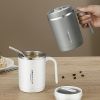 1pc Stainless Steel Cups With Lid; 16 Oz 304 Stainless Steel Tumblers Durable Coffee Mug With Splash Proof Sliding Lid; Drink With Lid Open; Non-Insul