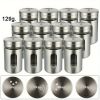 12pc Stainless Steel & Glass Spice Shakers - Premium Kitchen Essentials for Salt, Pepper & MSG, Modern Design for Indoor BBQs & Picnics